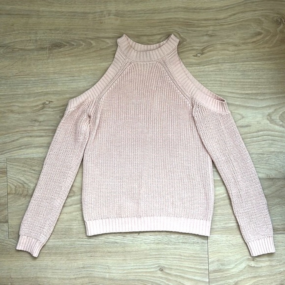 Forever 21 Pink Cold Shoulder Sweater Womens Size Medium